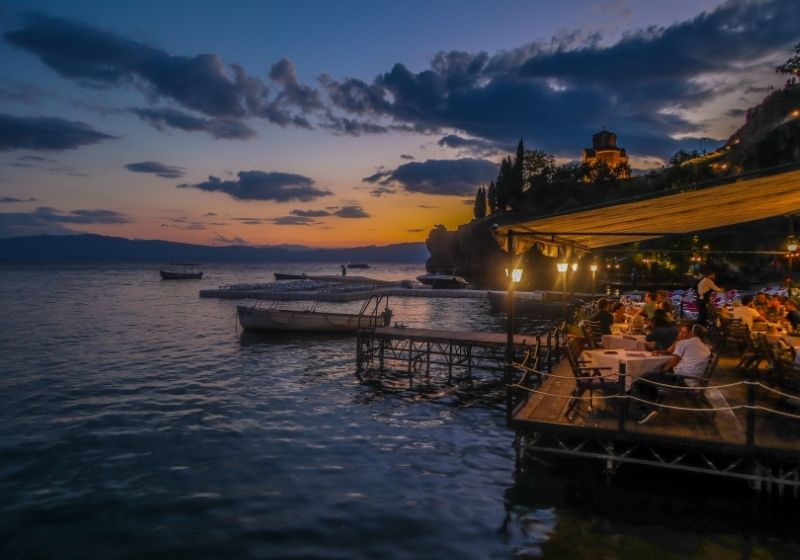 A restaurant on Lake Ohrid