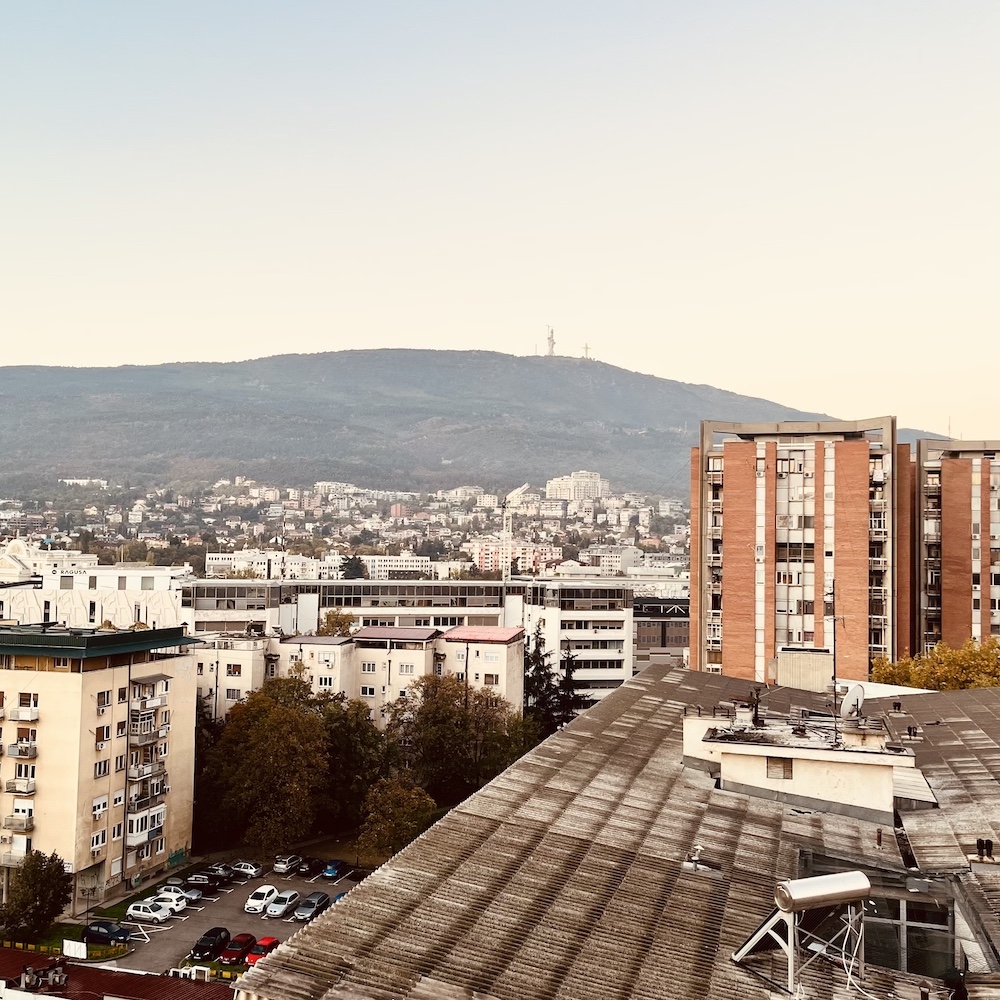 view from my recent apartment in Skopje.