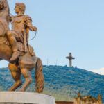 visiting the millennium cross in skopje