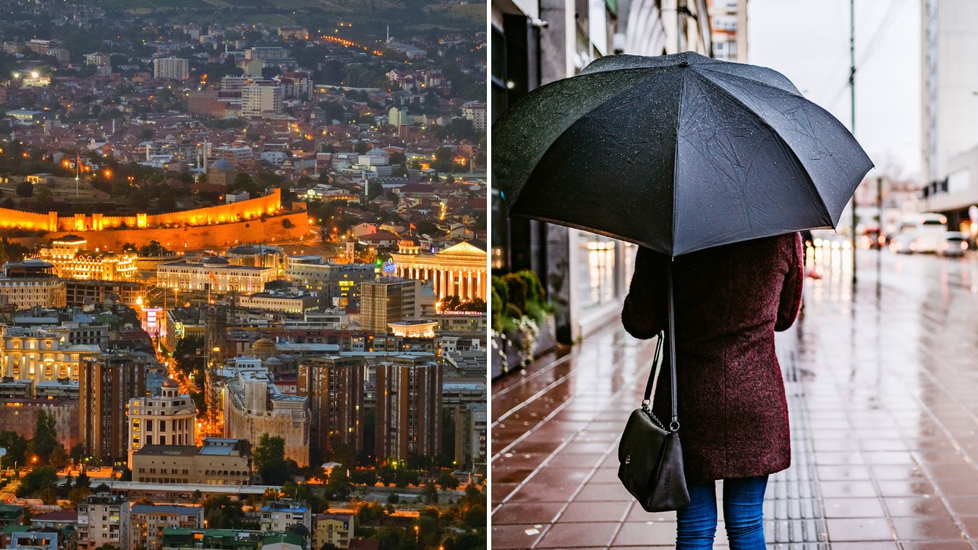 Skopje on a Rainy Day